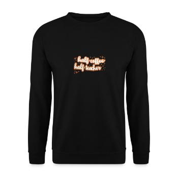 Vintage Half Coffee Half Teacher Drôle De Professeur - Sweat-shirt Unisexe - noir - Devant - Alina (178cm) & Michal (187cm)