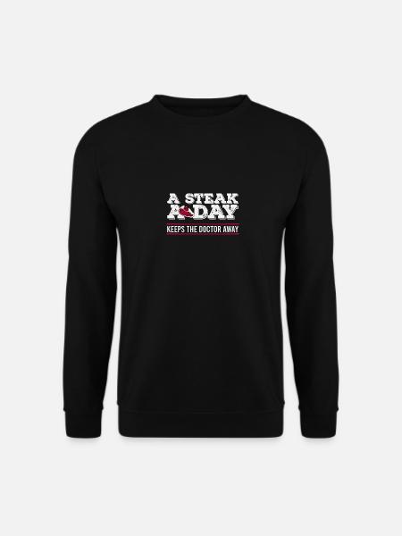 Steak A Day Funny Diet Anti-Vegan - Unisex Sweatshirt - black