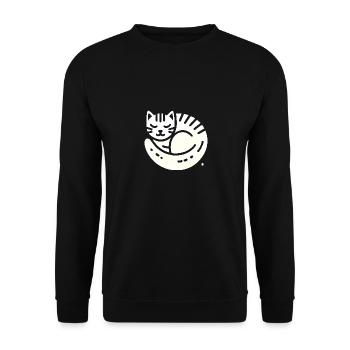 Illustration de chat endormi minimaliste - Sweat-shirt Unisexe - noir - Devant - Alina (178cm) & Michal (187cm)