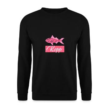 Fischkopp, Nordsee, Ostsee, Hamburg, Kiel, Meer - Unisex Pullover - Schwarz - Vorne - Alina (178cm) & Michal (187cm)