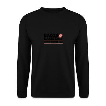 Bacon A Day Funny Diet Anti-Vegan - Unisex Sweatshirt - black - Front - Alina (178cm) & Michal (187cm)
