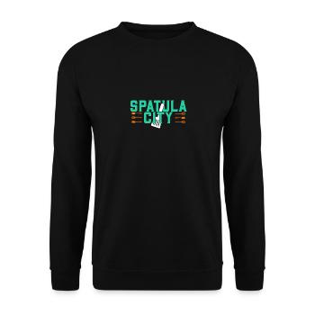 Spatula City Chef Food Professional Baker - Unisex Sweatshirt - black - Front - Alina (178cm) & Michal (187cm)