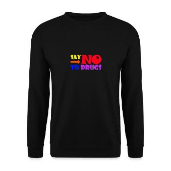 Retro Say No To Drugs - Unisex Pullover - Schwarz - Vorne - Alina (178cm) & Michal (187cm)