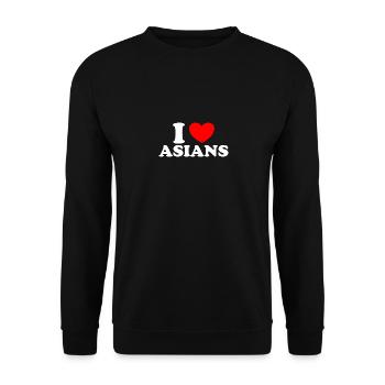 J’aime les femmes asiatiques I Asiatiques du cœur - Sweat-shirt Unisexe - noir - Devant - Alina (178cm) & Michal (187cm)