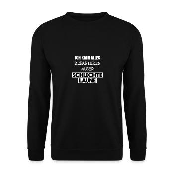 Handwerk Lustig Spruch - Unisex Pullover - Schwarz - Vorne - Alina (178cm) & Michal (187cm)