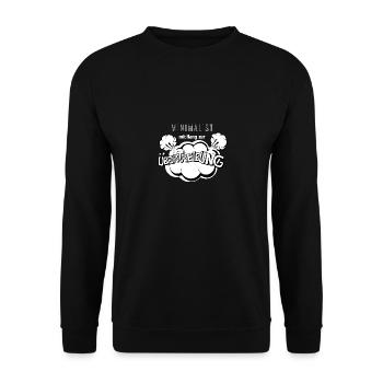 Minimalist mit Hang zur Übertreibung für dunkle Hi - Unisex Pullover - Schwarz - Vorne - Alina (178cm) & Michal (187cm)