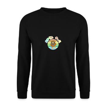 Super Eule Superheld Cartoon Vogel - Unisex Pullover - Schwarz - Vorne - Alina (178cm) & Michal (187cm)