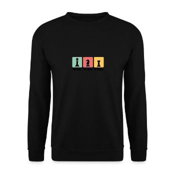 Chess Player Chess Games Chess Pun - Unisex Pullover - Schwarz - Vorne - Alina (178cm) & Michal (187cm)