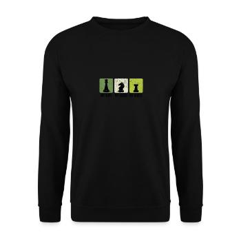 Chess Player Chess Games Chess Pun - Unisex Pullover - Schwarz - Vorne - Alina (178cm) & Michal (187cm)