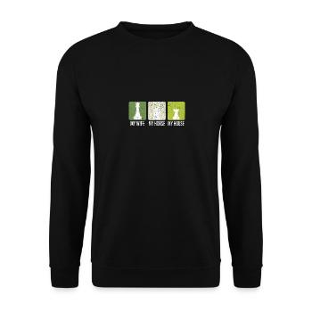 Chess Player Chess Games Chess Pun - Unisex Pullover - Schwarz - Vorne - Alina (178cm) & Michal (187cm)