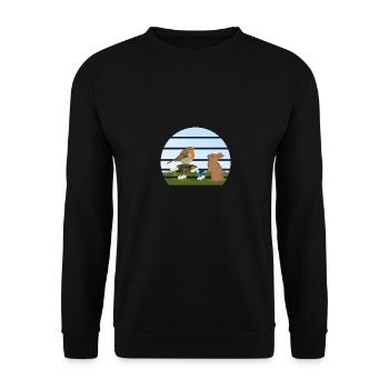 Robin Bird Rabbit Easter Spring - Unisex Sweatshirt - black - Front - Alina (178cm) & Michal (187cm)