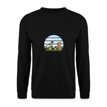 Great Bird Rabbit Easter Spring - Unisex Sweatshirt - black - Front - Alina (178cm) & Michal (187cm)