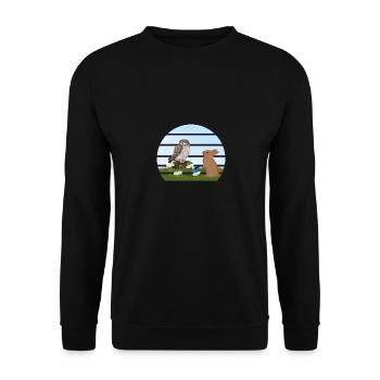 Owl Bird Rabbit Easter Spring Easter - Unisex Sweatshirt - black - Front - Alina (178cm) & Michal (187cm)
