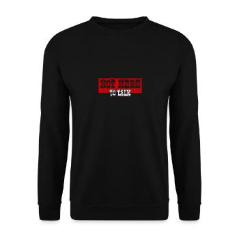 Gym Not Here To Talk Weightlifter Fitness - Unisex Sweatshirt - black - Front - Alina (178cm) & Michal (187cm)