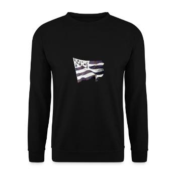 Flying flag of Brittany - Unisex Sweatshirt - black - Front - Alina (178cm) & Michal (187cm)
