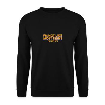 Citation sarcastique Je ne suis pas comme la plupart des adolescents que je suis dans mon - Sweat-shirt Unisexe - noir - Devant - Alina (178cm) & Michal (187cm)