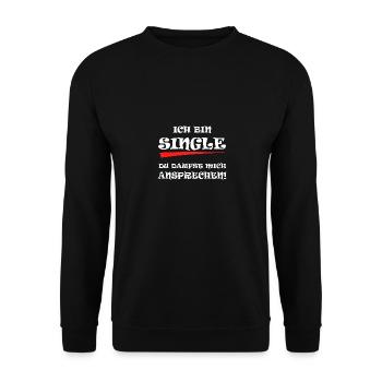 Ich bin Singe du darfst mich ansprechen - Unisex Pullover - Schwarz - Vorne - Alina (178cm) & Michal (187cm)