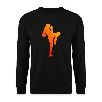 Boxe Thaï Hommes Femmes Boxe Thaï Muay Thai - Sweat-shirt Unisexe - noir - Devant - Alina (178cm) & Michal (187cm)