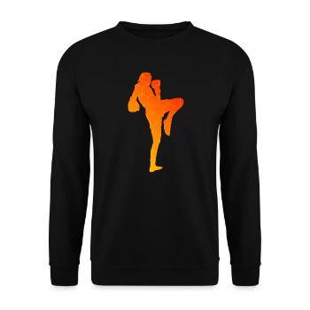 Boxe Thaï Hommes Boxe Thaï Muay Thaï Boxeur Thaï - Sweat-shirt Unisexe - noir - Devant - Alina (178cm) & Michal (187cm)
