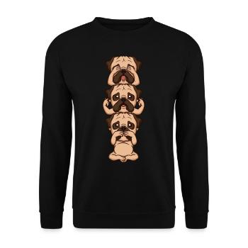 Nicht sehen Nicht hören Nicht sprechen - Unisex Pullover - Schwarz - Vorne - Alina (178cm) & Michal (187cm)