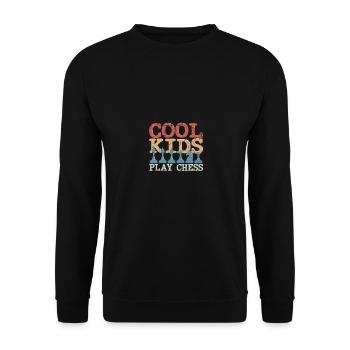 Cool Kids Play Chess Schach Schachspieler - Unisex Pullover - Schwarz - Vorne - Alina (178cm) & Michal (187cm)