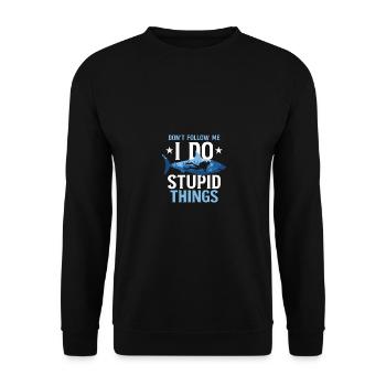 Don't Follow Me I Do Stupid Things Diving Divers - Unisex Sweatshirt - black - Front - Alina (178cm) & Michal (187cm)
