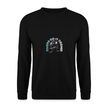 Diver Do It Deeper Tauchen Taucher - Unisex Pullover - Schwarz - Vorne - Alina (178cm) & Michal (187cm)