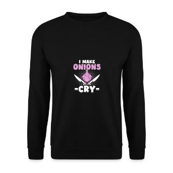 I Make Onions Cry Cooking Funny Chef Cooking - Unisex Sweatshirt - black - Front - Alina (178cm) & Michal (187cm)