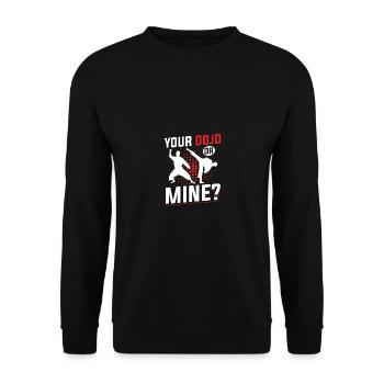 Your Dojo Or Mine Gym Boxer Männer Frauen - Unisex Pullover - Schwarz - Vorne - Alina (178cm) & Michal (187cm)