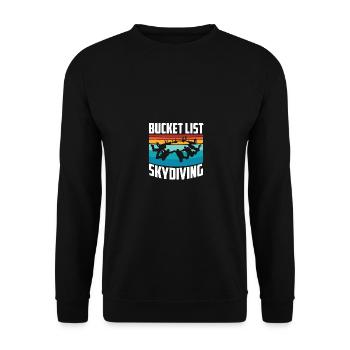 Bucket List Skydiving for Skydivers - Unisex Sweatshirt - black - Front - Alina (178cm) & Michal (187cm)