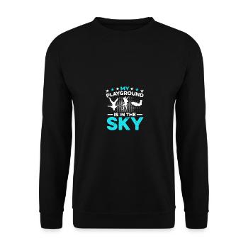 My Playground Is In The Sky Paragliding Skydiving - Unisex Sweatshirt - black - Front - Alina (178cm) & Michal (187cm)