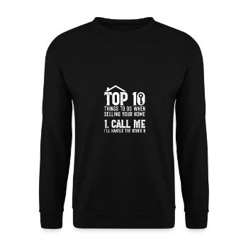 Agent immobilier Courtier Immobilier Art pour hommes - Sweat-shirt Unisexe - noir - Devant - Alina (178cm) & Michal (187cm)