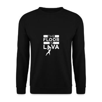 Le sol est de la lave pour les grimpeurs qui escaladent du bloc - Sweat-shirt Unisexe - noir - Devant - Alina (178cm) & Michal (187cm)