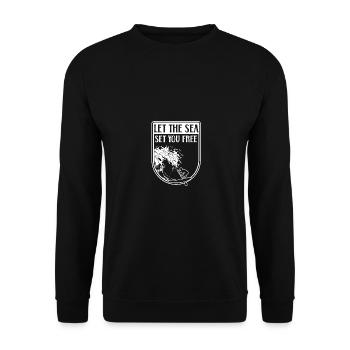 Let The Sea Set You Free Paddleboarding Paddle - Unisex Sweatshirt - black - Front - Alina (178cm) & Michal (187cm)