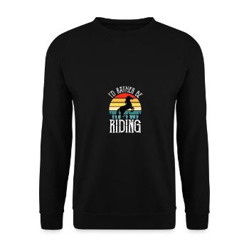 Je préfère monter à cheval Équitation - Sweat-shirt Unisexe - noir - Devant - Alina (178cm) & Michal (187cm)