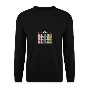 Nurse Krankenschwester Groovy - Unisex Sweatshirt - black - Front - Alina (178cm) & Michal (187cm)