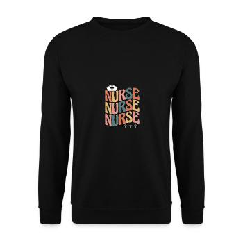 Nurse Krankenschwester Groovy - Unisex Sweatshirt - black - Front - Alina (178cm) & Michal (187cm)
