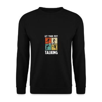Laissez vos pieds faire la danse de claquettes parlante pour - Sweat-shirt Unisexe - noir - Devant - Alina (178cm) & Michal (187cm)