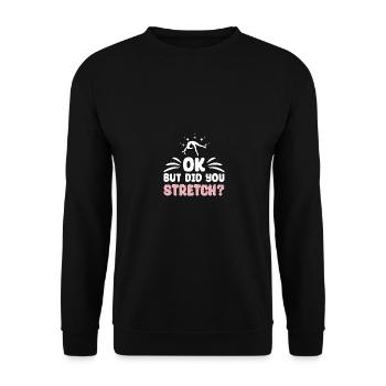 Ok But Did You Stretch? Sportmedizin Trainer - Unisex Pullover - Schwarz - Vorne - Alina (178cm) & Michal (187cm)