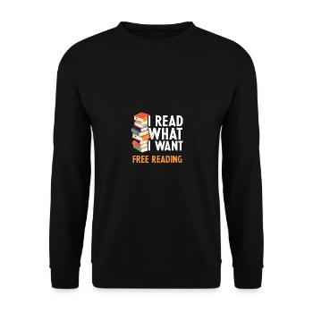 Je lis ce que je veux Lecture gratuite - Sweat-shirt Unisexe - noir - Devant - Alina (178cm) & Michal (187cm)