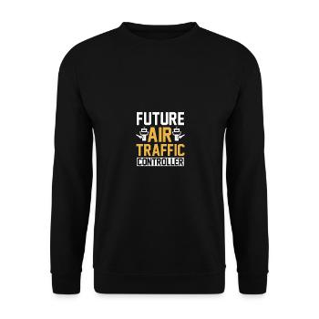 Air Traffic Controller Future air traffic controller - Unisex Sweatshirt - black - Front - Alina (178cm) & Michal (187cm)
