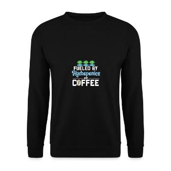 Fueled By Hydroponics And Coffee Hydroponik - Unisex Sweatshirt - black - Front - Alina (178cm) & Michal (187cm)