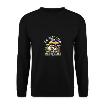The Best Dads Hunt Mushrooms Pilzjagd für - Unisex Pullover - Schwarz - Vorne - Alina (178cm) & Michal (187cm)