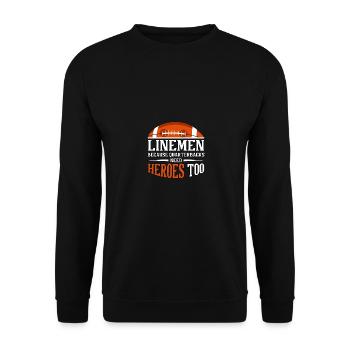 Les joueurs de ligne parce que les quarts-arrières ont aussi besoin de héros - Sweat-shirt Unisexe - noir - Devant - Alina (178cm) & Michal (187cm)