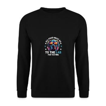 Tous les aliments doivent aller au laboratoire pour être testés - Sweat-shirt Unisexe - noir - Devant - Alina (178cm) & Michal (187cm)