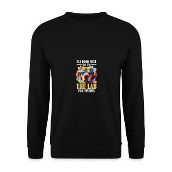 Tous les aliments doivent aller au laboratoire pour être testés - Sweat-shirt Unisexe - noir - Devant - Alina (178cm) & Michal (187cm)