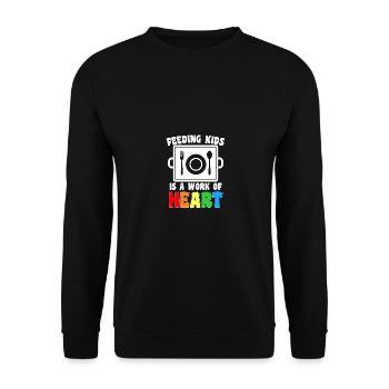 Feeding Kids Is A Work Of Heart Für Lunch Ladies - Unisex Pullover - Schwarz - Vorne - Alina (178cm) & Michal (187cm)