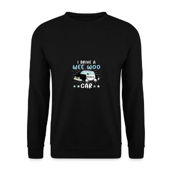 Je conduis une voiture Wee Woo pour les policiers Policiers - Sweat-shirt Unisexe - noir - Devant - Alina (178cm) & Michal (187cm)