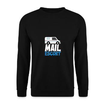 Mail Escort Postal Service Postman Postwoman - Unisex Sweatshirt - black - Front - Alina (178cm) & Michal (187cm)