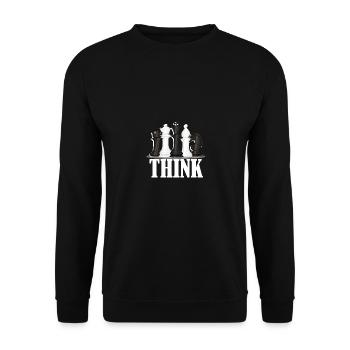 Think for chess players chess - Unisex Sweatshirt - black - Front - Alina (178cm) & Michal (187cm)